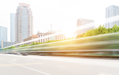 The sunset of the busy roads of major cities