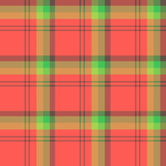 Seamless pattern in beautiful red and green colors for plaid, fabric, textile, clothes, tablecloth and other things. Vector image.