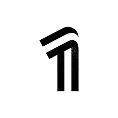 Number one logo formed by two parallel lines with noise texture.