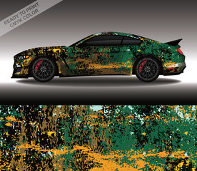 Car wrap decal design vector, custom livery race rally car vehicle sticker and tinting. © 21graphic