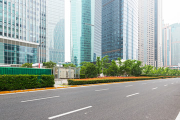 The century avenue of street scene in shanghai Lujiazui,China.