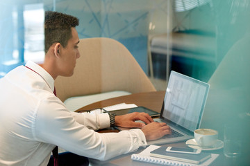 Young executive working online in an office