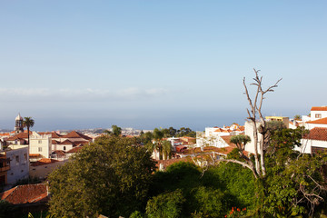 Fototapeta na wymiar View from La Orotava town over Puerto de la Cruz, Tenerife, Canary islands, Spain