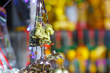 Naklejka premium Chinese lanterns and decoration in China town during chinese new year