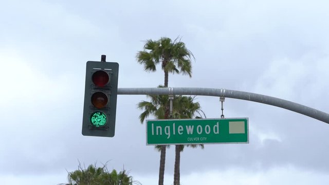 Traffic light in Inglewood California