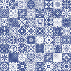Big set of tiles in portuguese, spanish, italian style. For wallpaper, backgrounds, decoration for your design, ceramic, page fill and more.