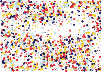 Festive color round confetti background. Abstract frame confetti texture for holiday, postcard, poster, website, carnivals, birthday and children's parties. Cover confetti mock-up. Wedding card layout