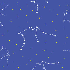 Constellation stars set horoscope decoration seamless pattern