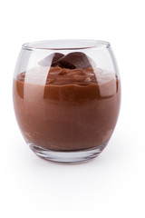 chocolate yoghurt in glass