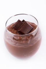 chocolate yoghurt in glass