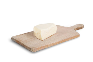 cheese on a cutting board