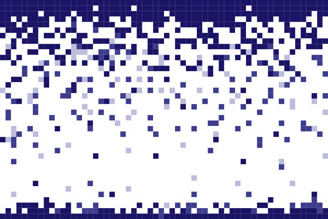 Fading pixel pattern background.Blue and white pixel background. Vector illustration.
