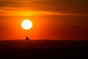 colorful sky during sunset with inversion