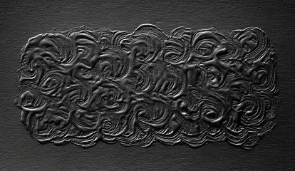 Abstract black background texture, retro ink painting. Fantastic modern sketch in a minimal gray style.