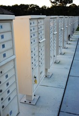 Rows of mailboxes in gated community in Florida depict the fast growth in the state