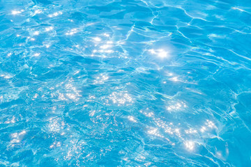texture, blue water of the pool. Movement abstract background