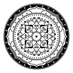 Mandala decorative ornament. Can be used for greeting card, phone case print, etc. Hand drawn background