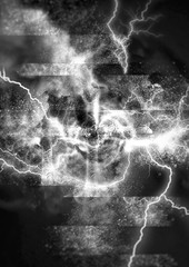 十字架から放電する抽象的な背景