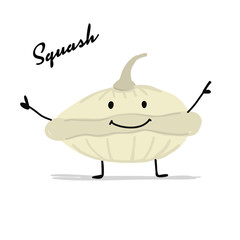 Funny smiling squash, character for your design