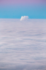 big inversion with clear blue sky above