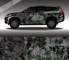 Car wrap decal design vector, custom livery race rally car vehicle sticker and tinting. © 21graphic