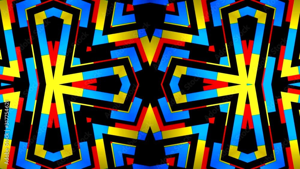 Poster kaleidoscope abstract colors motion background loop