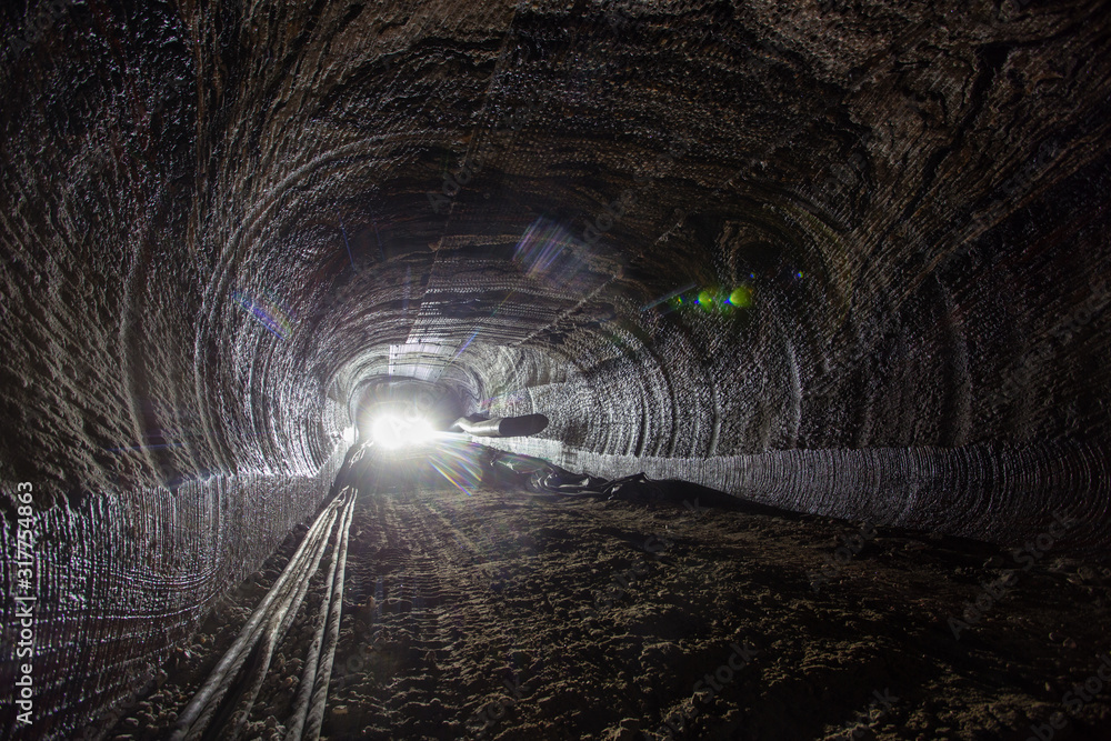 Canvas Prints salt potash mine tunnel with light