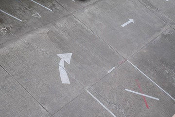 The arrow symbol on the road
