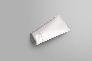 Mockup white tube with skin care cream isolated on background for design presentation.