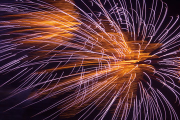 close up of fireworks in night sky