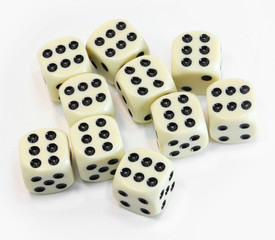 ten casino game dice with the number six even