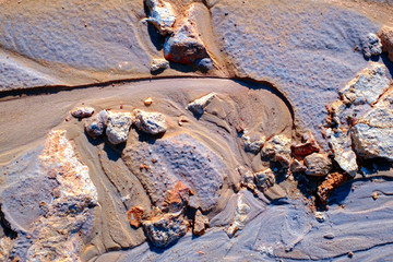 Abstract color sand texture at kaolin mine