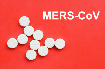 MERS-CoV Novel Corona virus concept. Middle East Respiratory Syndrome abstract collage. Chinese...