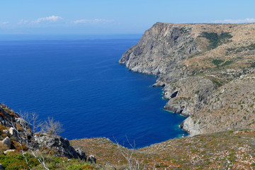 Beautiful scenery of the western coast of Kythira