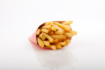 papitas fritas en fondo nuetro