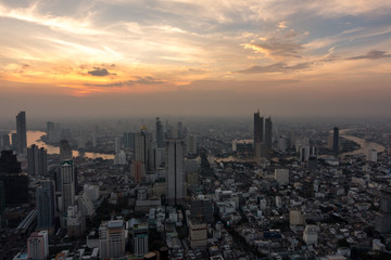 Naklejka na ściany i meble Aerial View of Bangkok City
