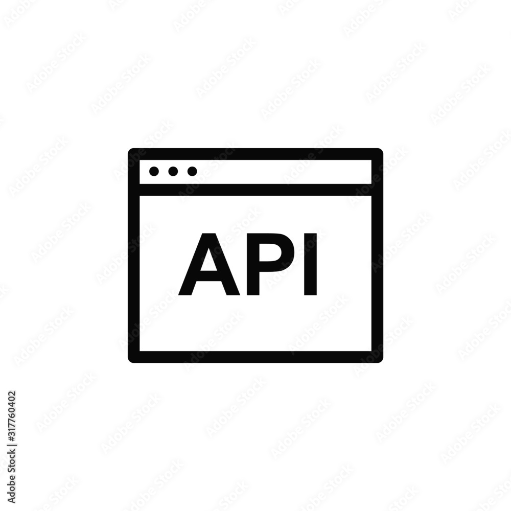 Poster api vector isolated flat icon. software, application, technology symbol