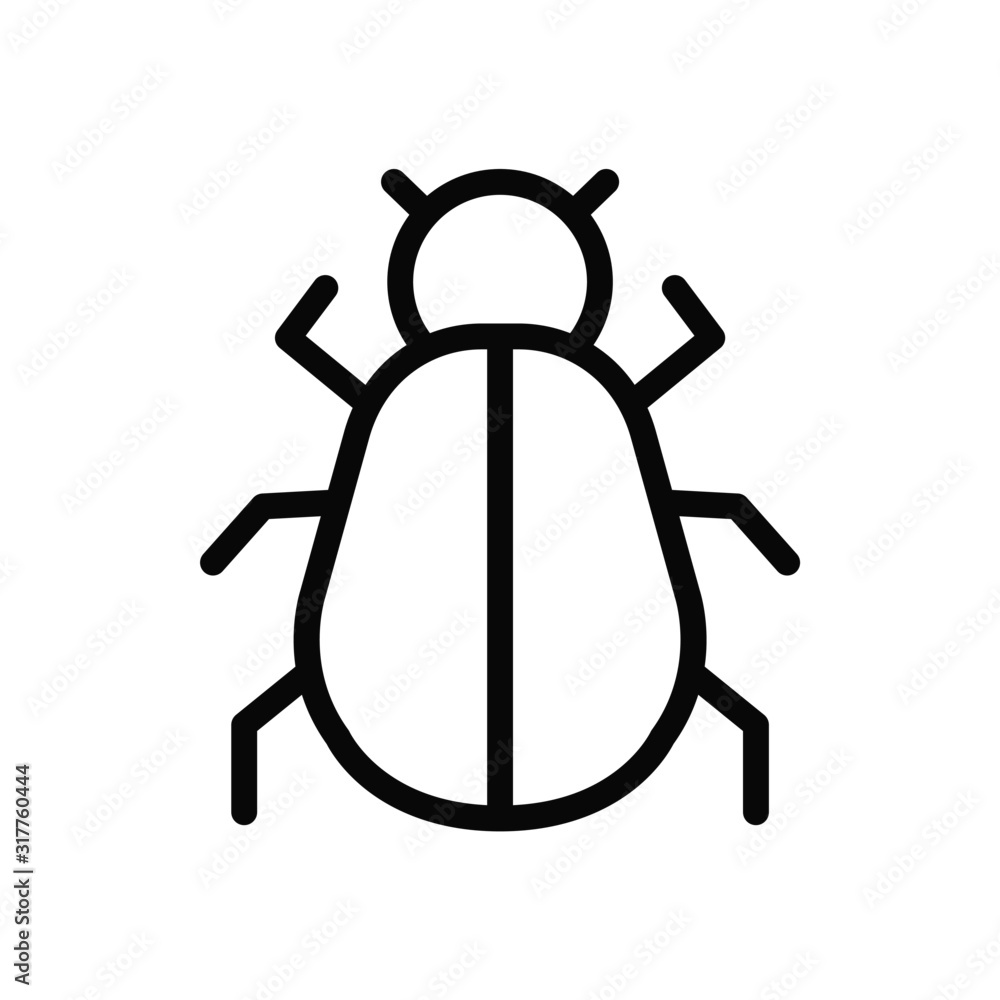 Poster computer bug vector icon. insect symbol