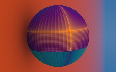 rendu 3D d'une sphère posée contre un plan se confondant avec le lointain