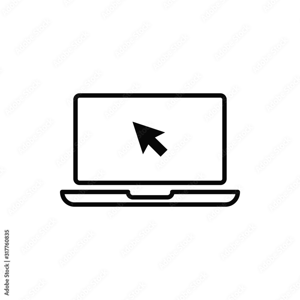 Poster mouse cursor on screen vector icon