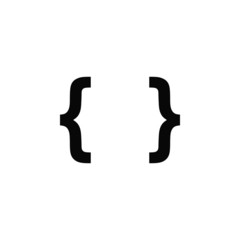 braces character vector icon. programming code symbol