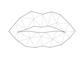 Low poly illustrations of lips vector illustration. Good for room decorating or other requirements.