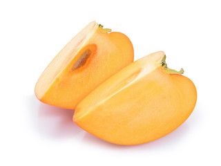 persimmon slices isolate on white