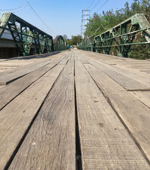 The wooden bridge of Pai history in Thailand.