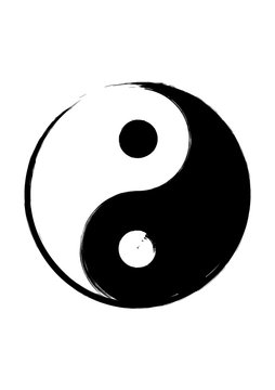 recommend clip art: Calligraphy ink of yin yang . Vector illustration. Good for home decorating or printing for various requirements.