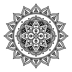 Black and white mandala for coloring page