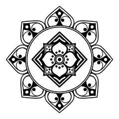 Black and white mandala for coloring page