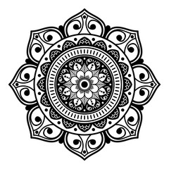 Black and white mandala for coloring page