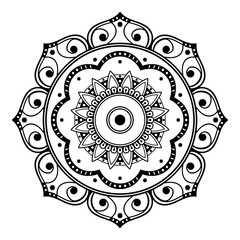 Black and white mandala for coloring page
