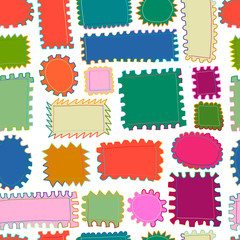 Post stamp collection, seamless pattern for your design